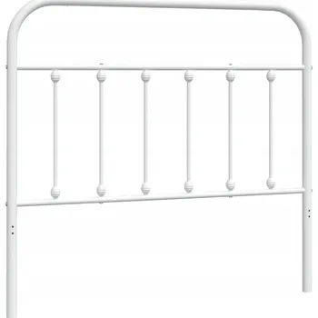 Čelo postele z oceli s práškovým nástřikem, bílé, 112x3x100 cm
