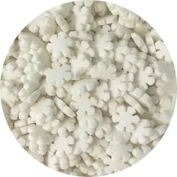 Jedlá dekorace na dort Dortisimo Cukrové sněhové vločky bílé (50 g)