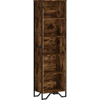 Knihovna Regál na knihy s 5 policemi, kouřový dub, 50x31x169 cm, kovový