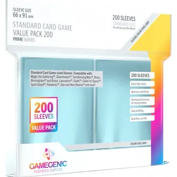 Příslušenství k deskovým hrám Gamegenic: Prime Value Obaly na karty (66x91 mm) 200 kusů, Průhledné