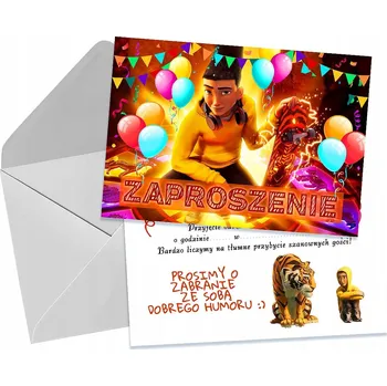 Pozvánka POZVÁNKY PRO DĚTI DĚTSKÉ NAROZENINOVÉ TYGR + OBÁLKA