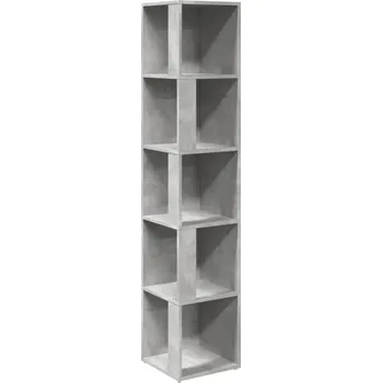 Komoda Rohová skříňka, 5 přihrádek, šedá betonu, 33 x 33 x 164,5 cm