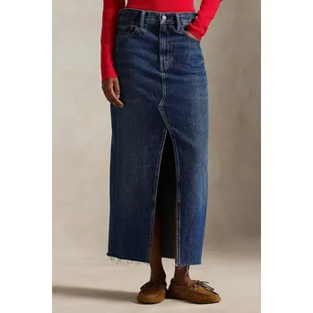 Dámská sukně Džínová sukně Polo Ralph Lauren tmavomodrá barva, midi, 211A95501 59J, vel. 30