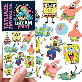 Odstranitelné tetování Smyvatelné tetování pro děti - SpongeBob
