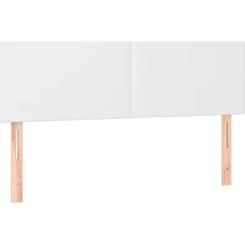 Čelo postele s nastavitelnou výškou, umělá kůže, bílé, 144x5x78/88 cm