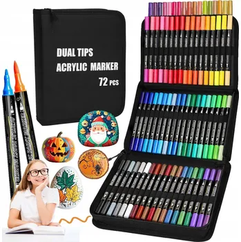 OBOUSTRANNÉ AKRYLOVÉ FIXY NA OBLEČENÍ 72 BAREV FIXY FIXY