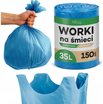 Pytle na odpadky Pytel na odpadky Allbag 35 l univerzální modrý extra silný 150 ks