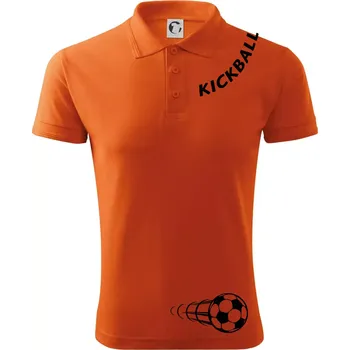 Pánská košile Kickball nápis šikmo - Polokošile pánská Pique Polo 203 - S ( Oranžová )