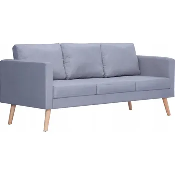 Pohovka Stylová 3místná pohovka světle šedá 168x70x73 cm Dřevěný rám