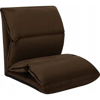 Zahradní nábytek Skládací podlahové křeslo z mikrovlákna hnědé 216x56x9 cm
