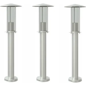 Stojací lampa Stojací zahradní lampa s difuzorem, Nerezová Ocel, Stříbrná, 13x13x60 cm