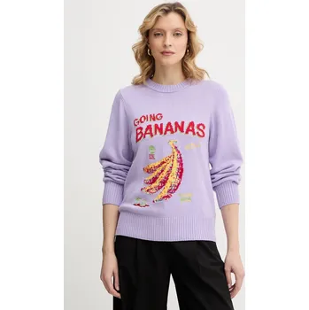 Dámský svetr Svetr z vlněné směsi Farm Rio 352087 fialová 04X, vel. M