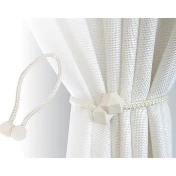 Uchycení záclony a závěsu Dekorační úvaz / šňůra na závěsy s magnetem, Balení 2 ks, Varianta 2 béžová