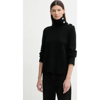 Dámský svetr Kašmírový svetr ZADIG&VOLTAIRE dámský, černá barva, s golfem, KWSW02923 99X, vel. XS