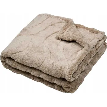 Přehoz na lůžko Přehoz na postel POLYESTER 130 x 156 cm hnědý