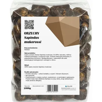 Mýdlo na praní Skořápky ořechů Sapindus Mukorossi – prací ořechy 1 kg + sáček Polimp
