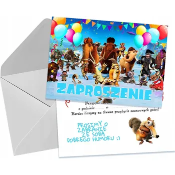 Pozvánka POZVÁNKY NA DĚTSKOU NAROZENINOVOU OSLAVU DOBA LEDOVÁ VEVERKA + OBÁLKA