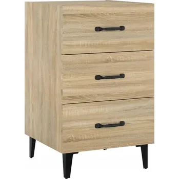 Noční stolek Noční stolek se 3 zásuvkami, dub sonoma, 40 x 40 x 66 cm