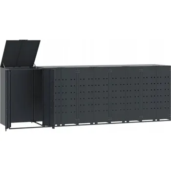 Odpadkový koš Opláštění / Kryt na odpadkový koš z Oceli, Antracitová Barva, 345x79x117 cm