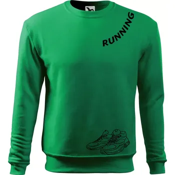 Running nápis šikmo - Mikina Essential dětská - 146 cm/10 let ( Středně zelená )