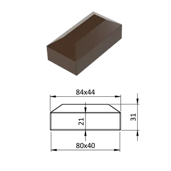 Vnější krytka 40 x 80 mm, plastová PE, hnědá