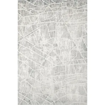 Koberec 120x170 cm LESKLÝ KOBEREC OPAL STŘÍBRNÝ ŠEDÝ MODRÝ KRÉMOVÝ S VZOREM