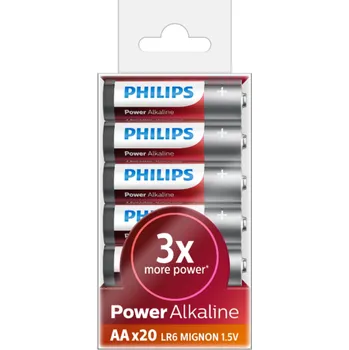 Článková baterie Philips Baterie AA 1,5 V Power Alkaline, 20 ks