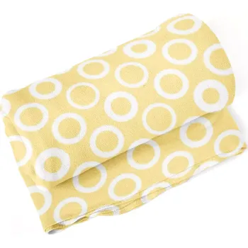 deka Sablio Deka Bílé kruhy na žluté - 150x120 cm