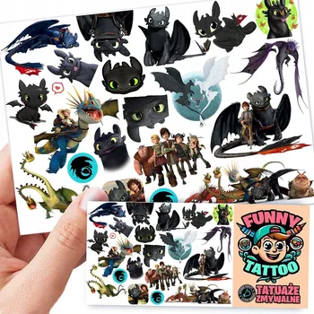 Odstranitelné tetování Tetování Jak vycvičit draka FUNNY TATTO 1 ks