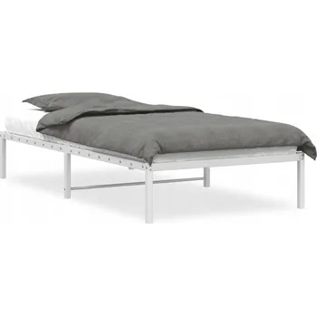 Postel Bílý kovový rám postele 207 x 105 x 31 cm, pro matraci 100 x 200 cm
