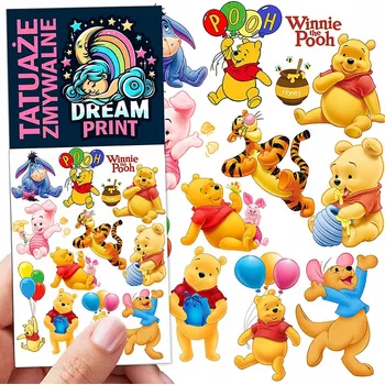 Odstranitelné tetování DOČASNÉ OMYVATELNÉ TETOVÁNÍ PRO DĚTI medvídek Pú