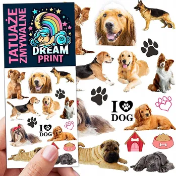 Odstranitelné tetování DOČASNÉ OMYVATELNÉ TETOVÁNÍ PRO DĚTI PSI