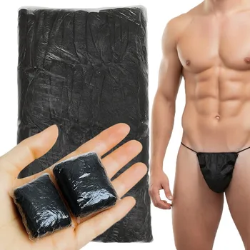 Kalhotky TANGA PÁNSKÉ na jedno použití kalhotky černé s GUMIČKOU pro epilaci SPA, vylepšené