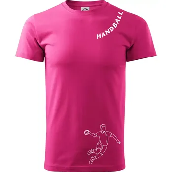Pánská móda Handball nápis šikmo - Klasické pánské triko vyšší gramáže - XL ( Purpurová )