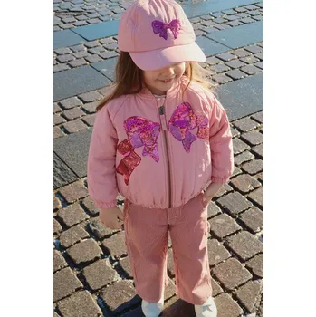 Dětská bomber bunda Konges Sløjd JUNO SEQUIN BOMBER JACKET KS104321.PreSpring růžová 30X, vel. 134-140