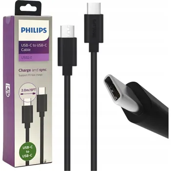 Datový kabel Kabel Philips USB typ C – USB typ C 2 m černý