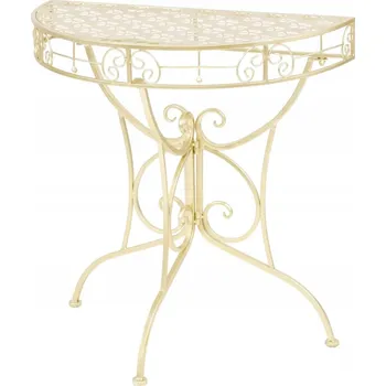 Konferenční stolek Půlkulatý odkládací stolek Vintage, kovový, zlatý, 72x36x74 cm