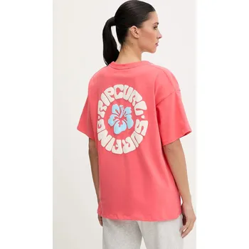 Dámské tričko Bavlněné tričko Rip Curl LUXE SURF dámské, růžová barva, 0L1WTE 38X, vel. L