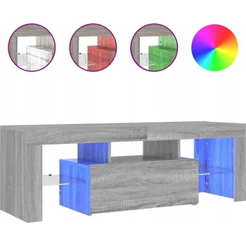 Televizní stolek TV stolek LED RGB, 120x35x40 cm, šedý dub sonoma, dřevěný materiál