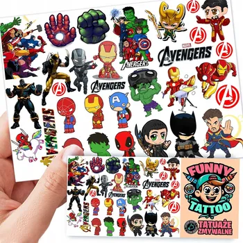 Odstranitelné tetování Filmová a herní nálepka na tetování Dětské vodní tetování Omyvatelné k narozeninám Dárek Dočasný dárek pro děti Originální opakovaně použitelné Spousta Vzorů