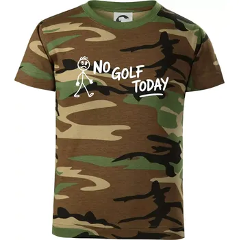 No Golf Today - Dětské maskáčové triko - 134 cm/8 let ( Hnědý maskáč )