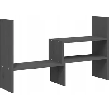 Podstavec pod monitor Podstavec pod Monitor z Masivního Borovicového Dřeva, Nastavitelný, Šedý