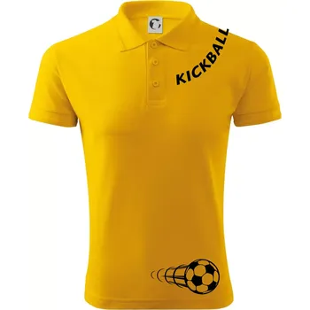 Pánská košile Kickball nápis šikmo - Polokošile pánská Pique Polo 203 - 5XL ( Žlutá )