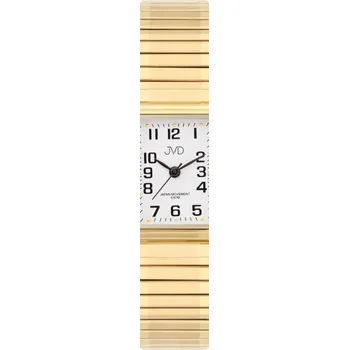 Hodinky JVD Pozlacené elegantní hranaté ocelové hodinky JVD steel J4072.4 - unisex s pérovacím páskem