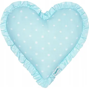 Polštář POLŠTÁŘ LOVELY DOTS MINT SRDCE S VOLÁNKEM