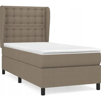 Postel Kontinentální postel s matrací 203 x 103 x 118/128 cm, barva taupe (šedohnědá)