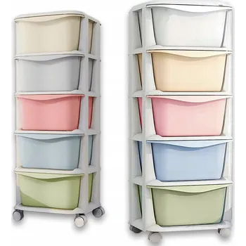 Úložný box Plastový Organizér Velký Regál Kontejner na Hračky a Příslušenství 5 Zásuvek