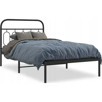 Postel Černý kovový rám postele 196 x 105 x 100 cm s dodatečným úložným prostorem