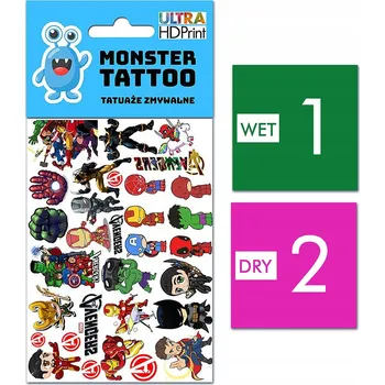 Tetování Smyvatelné tetovačky pro děti Avengers - dočasné tetování