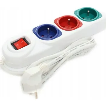 Napájecí kabel Prodlužovací Kabel lištový Kraft&Dele 5 m, 3 ks zásuvek, bílý